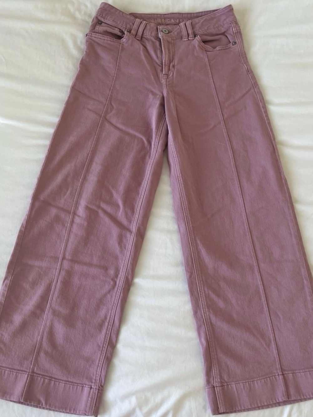American Eagle Outfitters Mauve Wide-Leg Jeans - Picture 4 of 8